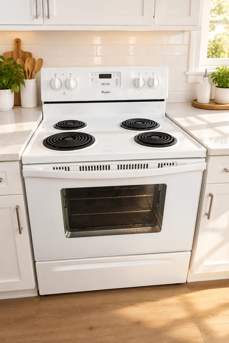 Cuisinière reconditionnée Whirlpool blanche 30 pouces.