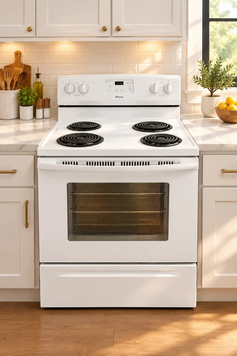 Amana 30'' Cuisinière Serpentin- Blanc - Reconditionné