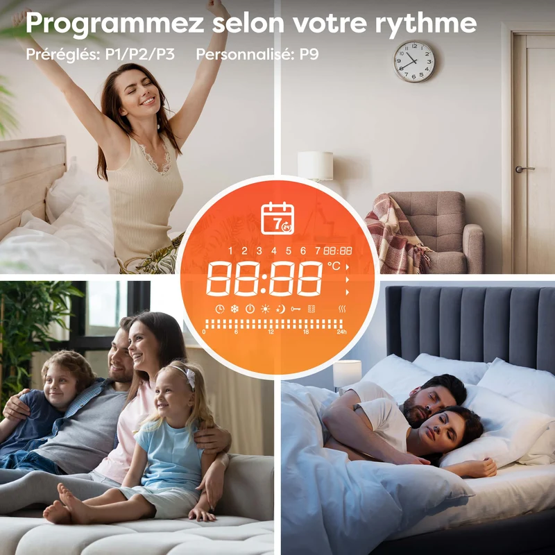 Ciarra Radiateur Connecté WiFi 1500W Inertie Céramique IP24 Noir | CBHTD15A-B