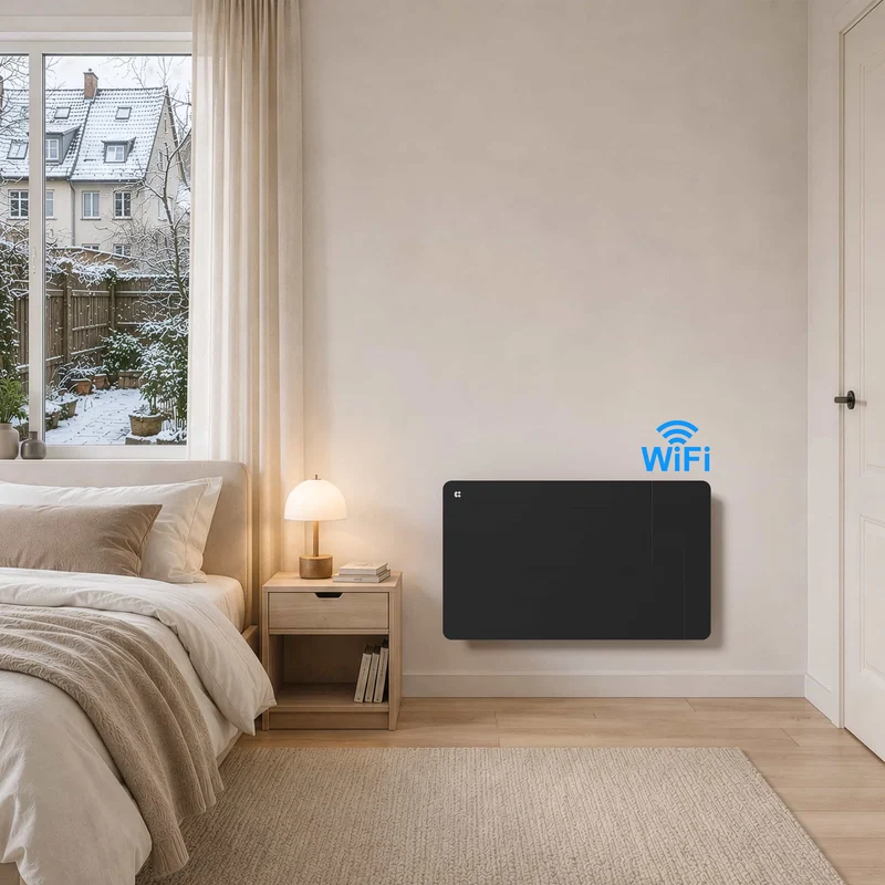 Ciarra Radiateur Connecté WiFi 1500W Inertie Céramique IP24 Noir | CBHTD15A-B