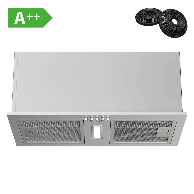 Ciarra Hotte Encastrable 52cm Inox, Recyclage avec Filtre à Charbon inclus, économe pour cuisine ouverte | CBCS5937A
