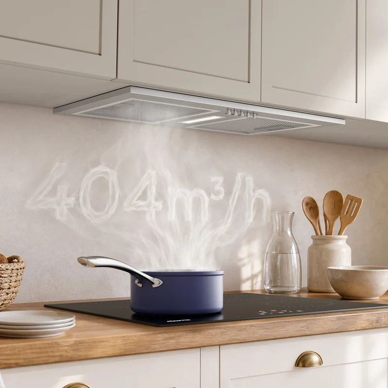 Ciarra Hotte Encastrable 52cm Inox, Recyclage avec Filtre à Charbon inclus, économe pour cuisine ouverte | CBCS5937A