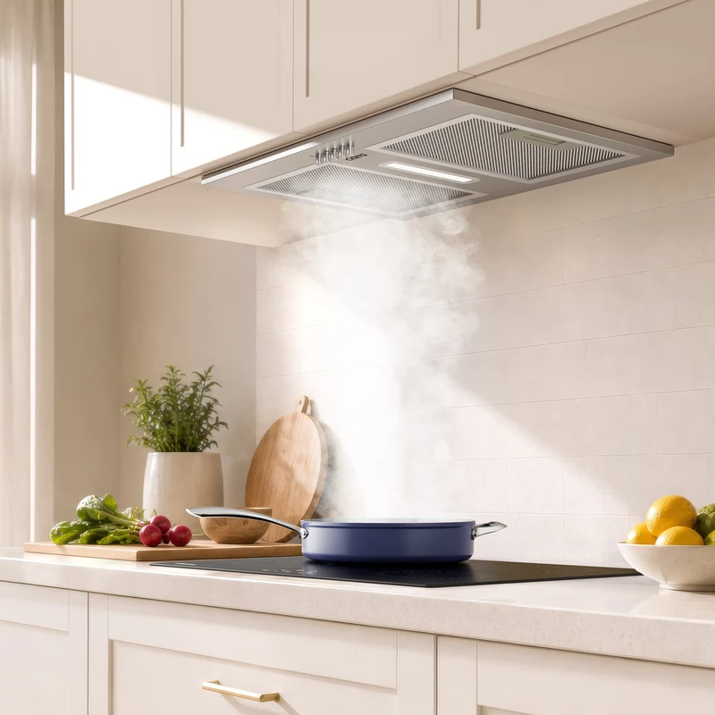 Ciarra Hotte Encastrable 52cm Inox, Recyclage avec Filtre à Charbon inclus, économe pour cuisine ouverte | CBCS5937A