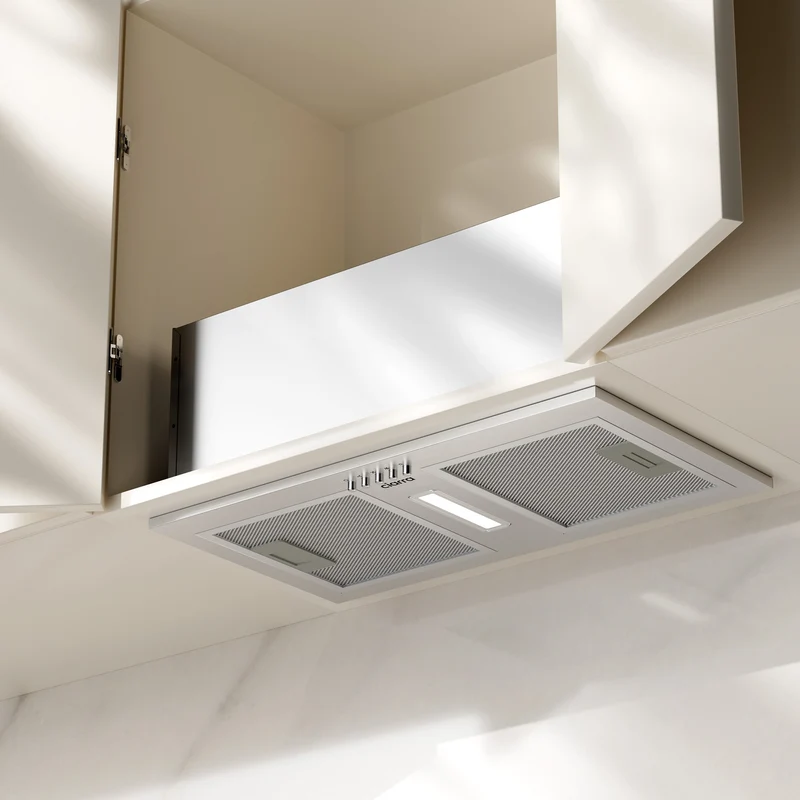 Ciarra Hotte Encastrable 52cm Inox, Recyclage avec Filtre à Charbon inclus, économe pour cuisine ouverte | CBCS5937A
