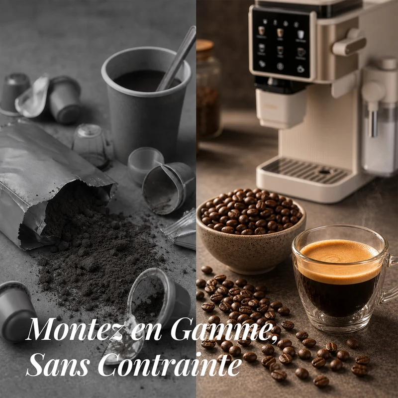 Ciarra Machine Expresso Semi-Automatique avec Broyeur Intégré et Mousseur à Lait Automatique – Écran Tactile 8 Fonctions, pour Espresso, Latte et Cappuccino | CBSACM-D6