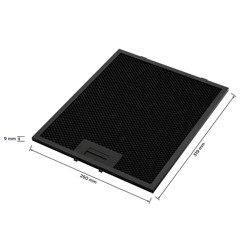 Ciarra Filtre à Graisse en Aluminium Noir pour Hotte Aspirante | AL260319-B