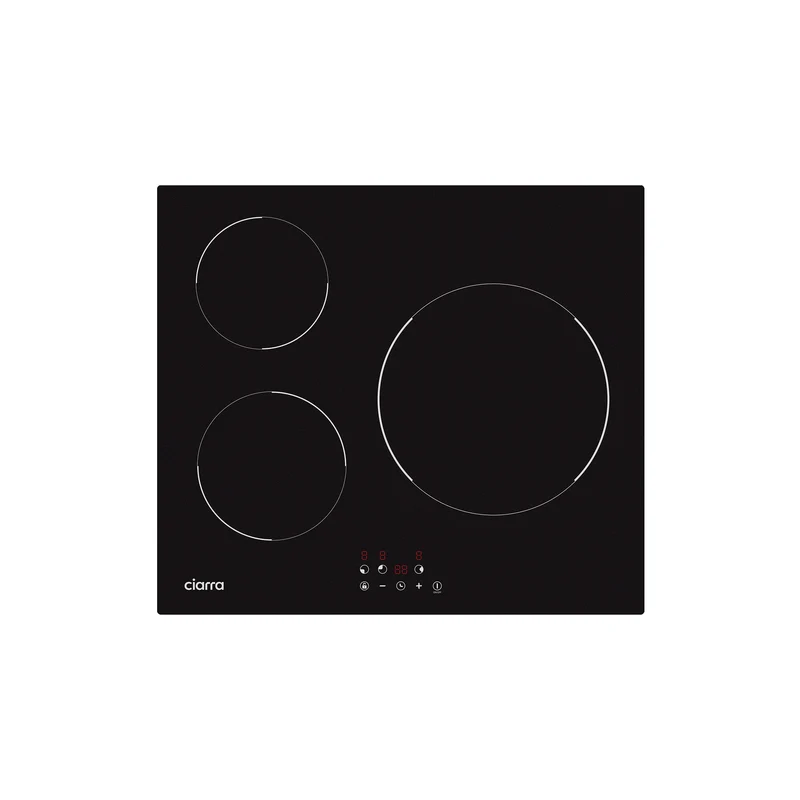 CIARRA Table de Cuisson à Induction Encastrable, 3 Foyers, avec Commande Tactile et Sécurité Enfant | CRGBIH3