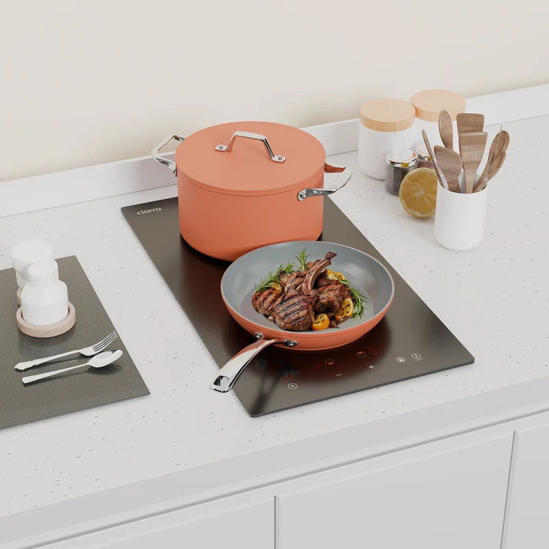 Ciarra Plaque à Induction Encastrable 29cm, 2 Foyers, 3000W, Table de Cuisson Électrique avec Sécurité Enfant et Minuterie | CRGDBIH2