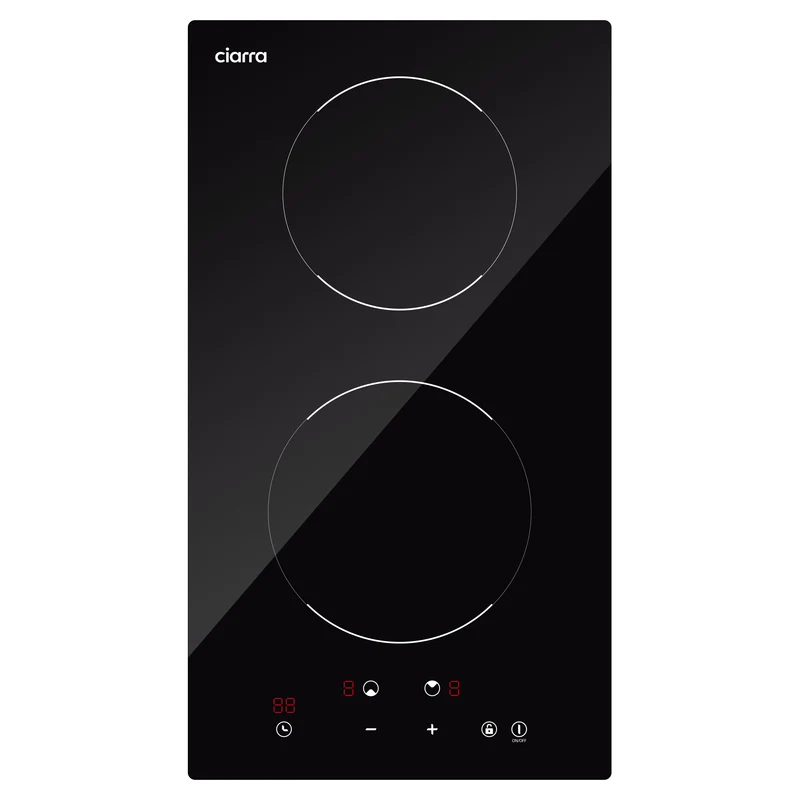 Ciarra Plaque à Induction Encastrable 29cm, 2 Foyers, 3000W, Table de Cuisson Électrique avec Sécurité Enfant et Minuterie | CRGDBIH2