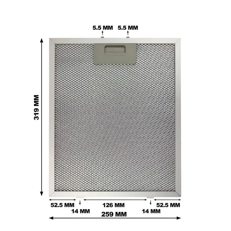 Ciarra Filtre à Graisse en Aluminium pour Hotte Aspirante | AL260319S
