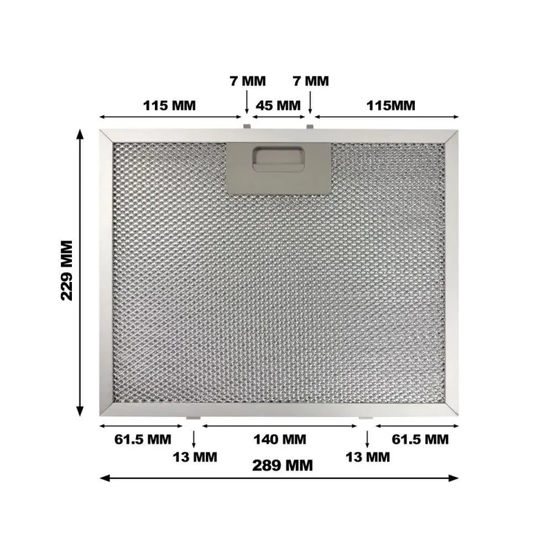 Ciarra Filtre à Graisse en Aluminium pour Hotte Aspirante CBCB6725 | AL229289