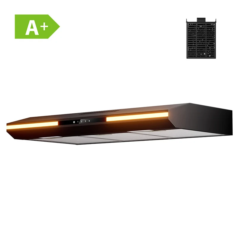 Ciarra Hotte Encastrable Hotte Aspirante Sous Meuble 90cm, 3 Vitesses, Commande Tactile, Mode Extraction ou Recyclage | CBCB90921
