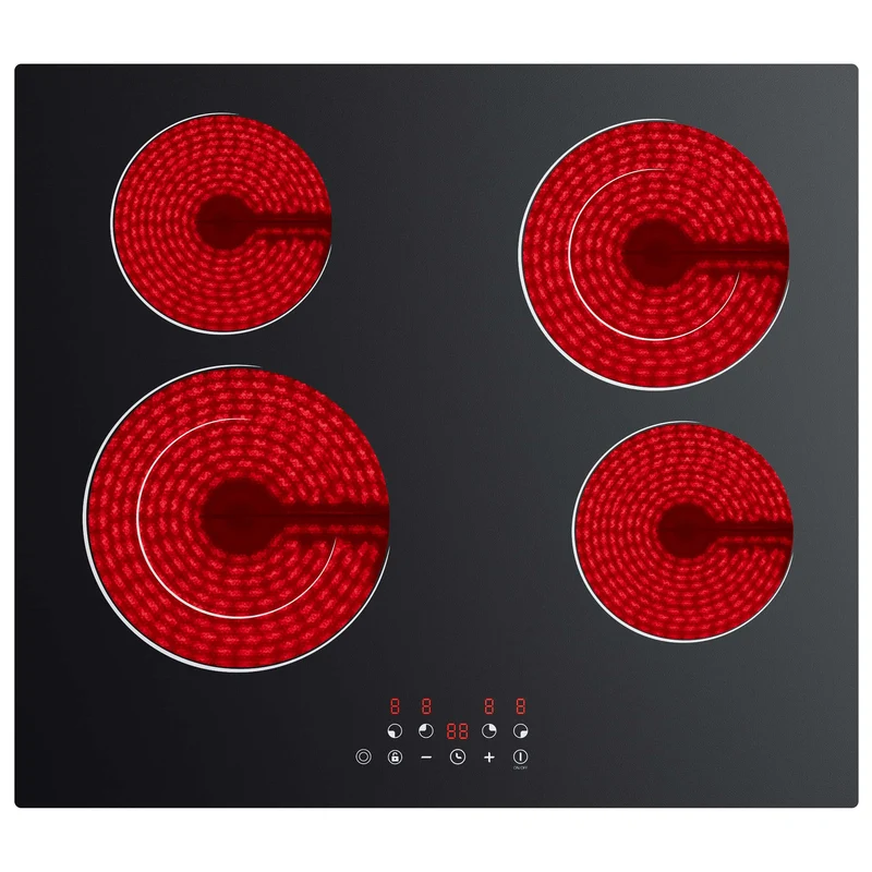 Ciarra x CDV 6600W Encastrable Plaque Vitrocéramique, 4 Foyers à 2 Double Anneau, CDVER66BB-OW
