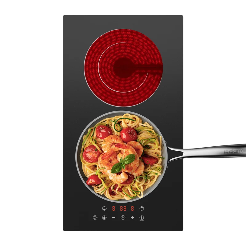 Ciarra x CDV 3200W Encastrable Plaque Vitrocéramique, Anneaux doubles, 2 Foyers, CDVER322-OW