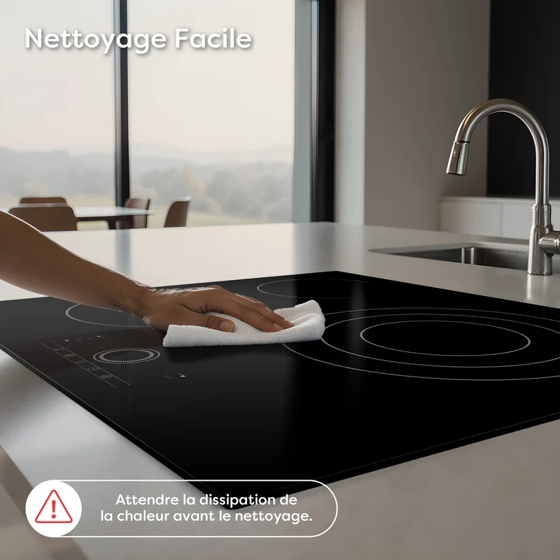 Ciarra x CDV 5700W Plaque Vitrocéramique Encastrable 3 Feux, Verrou de Sécurité, Pour tous Types de Casseroles, CDVER573-OW