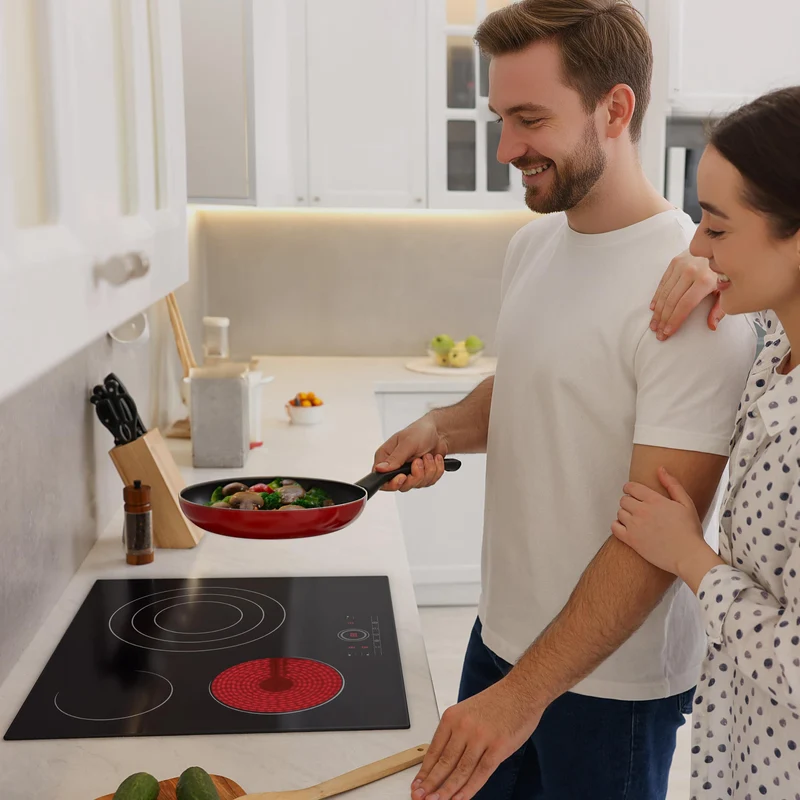 Ciarra x CDV 5700W Plaque Vitrocéramique Encastrable 3 Feux, Verrou de Sécurité, Pour tous Types de Casseroles, CDVER573-OW