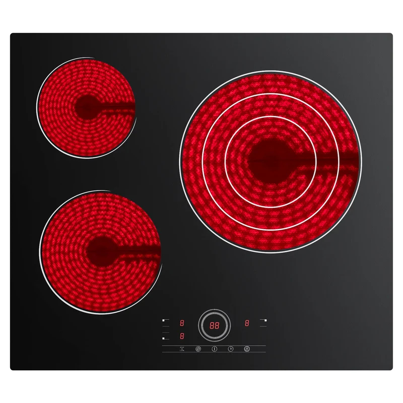 Ciarra x CDV 5700W Plaque Vitrocéramique Encastrable 3 Feux, Verrou de Sécurité, Pour tous Types de Casseroles, CDVER573-OW