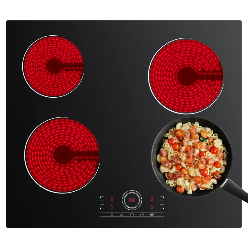 Ciarra x CDV 6000W Plaque Vitrocéramique Encastrable 4 Feux, Verrou de Sécurité, Pour tous Types de Casseroles, CDVER604-OW