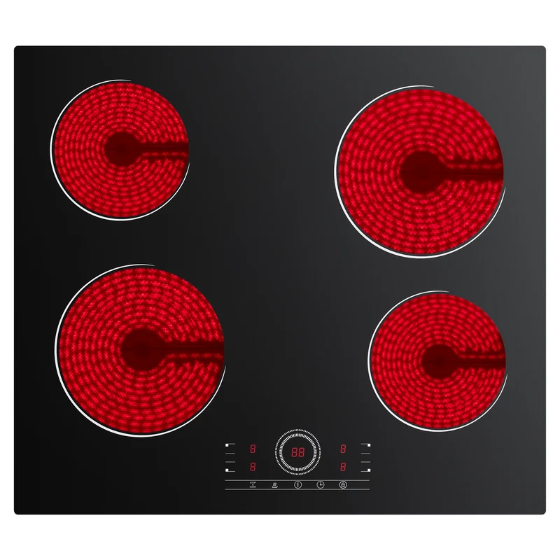Ciarra x CDV 6000W Plaque Vitrocéramique Encastrable 4 Feux, Verrou de Sécurité, Pour tous Types de Casseroles, CDVER604-OW