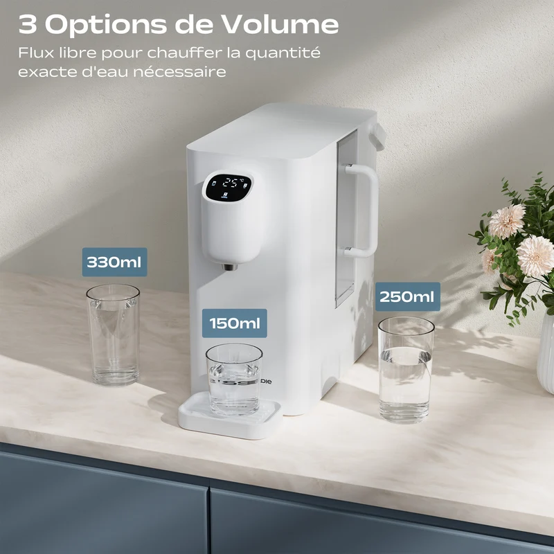 Ciarra x Susgreenable Distributeur d'Eau RO 4-en-1 sur Comptoir – Eau Chaude Instantanée en 3s, Sans Installation, Filtres inclus, Efficacité Hydrique 3:1 | SGIWDR04-W