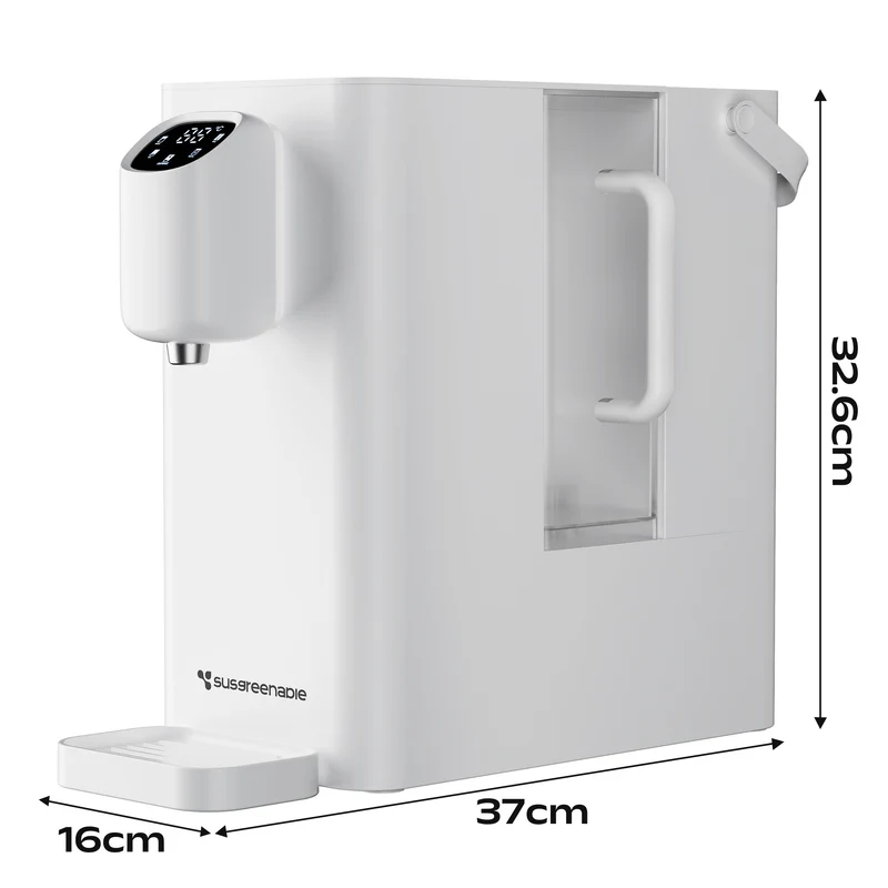 Ciarra x Susgreenable Distributeur d'Eau RO 4-en-1 sur Comptoir – Eau Chaude Instantanée en 3s, Sans Installation, Filtres inclus, Efficacité Hydrique 3:1 | SGIWDR04-W