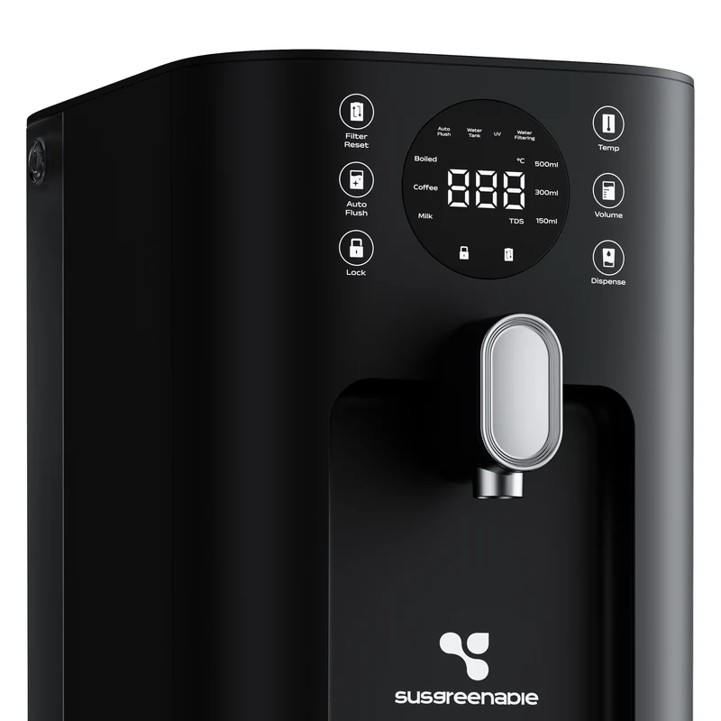Ciarra x Susgreenable Distributeur d'Eau Chaude Osmoseur 5-en-1 – Purificateur d'Eau à Osmose Inverse de Comptoir, Chaude Instantanée en 3s, Sans Installation, Filtres inclus, Réservoir 5,5L, Adapté à l'Eau Calcaire, Efficacité 2:1 | SGIWDR03-B