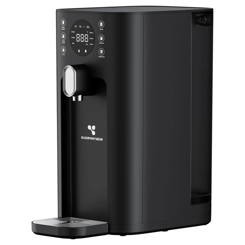Ciarra x Susgreenable Distributeur d'Eau Chaude Osmoseur 5-en-1 – Purificateur d'Eau à Osmose Inverse de Comptoir, Chaude Instantanée en 3s, Sans Installation, Filtres inclus, Réservoir 5,5L, Adapté à l'Eau Calcaire, Efficacité 2:1 | SGIWDR03-B
