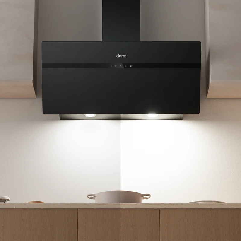 Ciarra Premium Set : Hotte Murale 90cm + Plaque à Induction 60cm 4 Zones