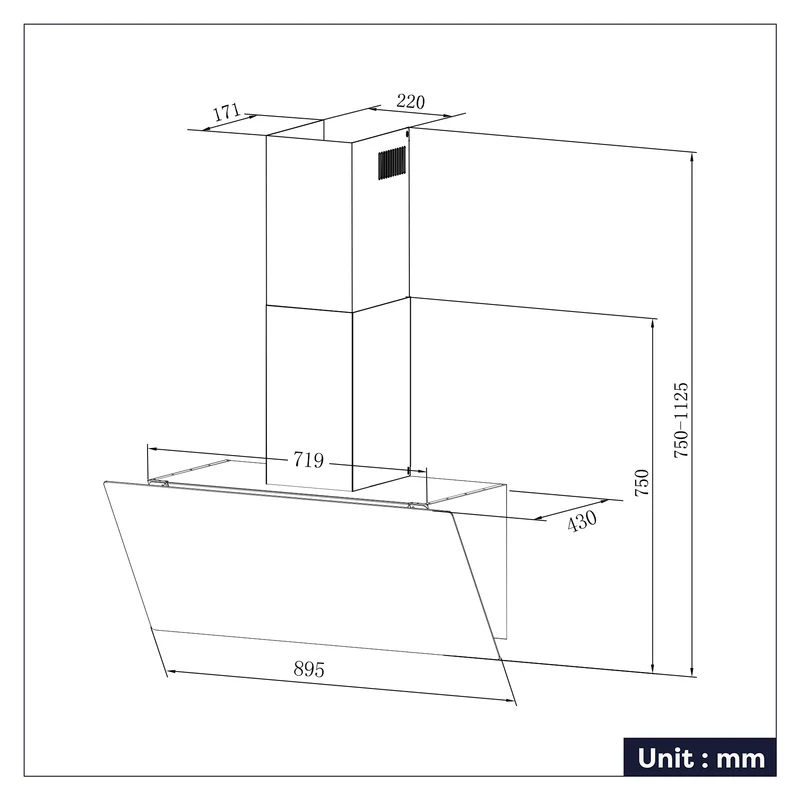 Ciarra Premium Set : Hotte Murale 90cm + Plaque à Induction 60cm 4 Zones