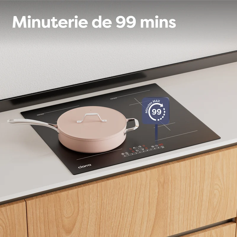 Ciarra Plaque à Induction 7200W 2 Flex Zones Function Boosters CBBIH4BFF-OW