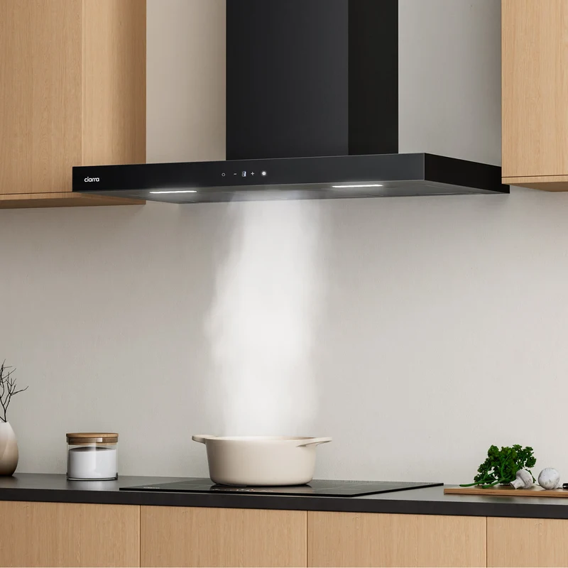 Ciarra Set Puissant : Hotte Murale 90cm + Plaque à Induction 60cm 4 Zones