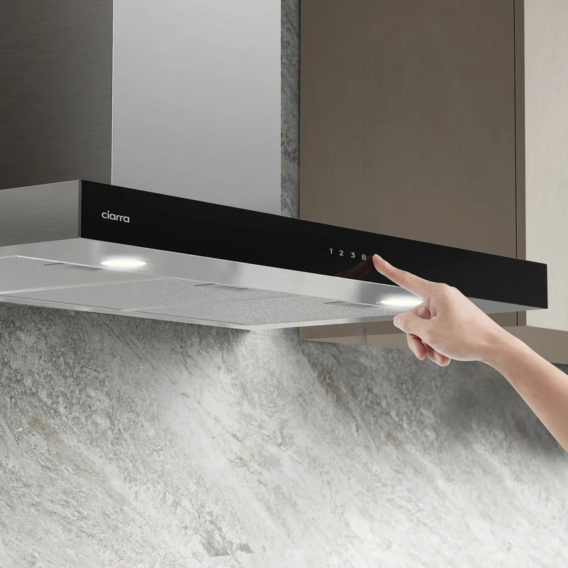 Ciarra Set Puissant : Hotte Murale 90cm + Plaque à Induction 60cm 4 Zones