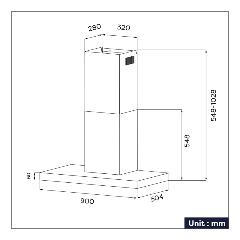 Ciarra Set Puissant : Hotte Murale 90cm + Plaque à Induction 60cm 4 Zones