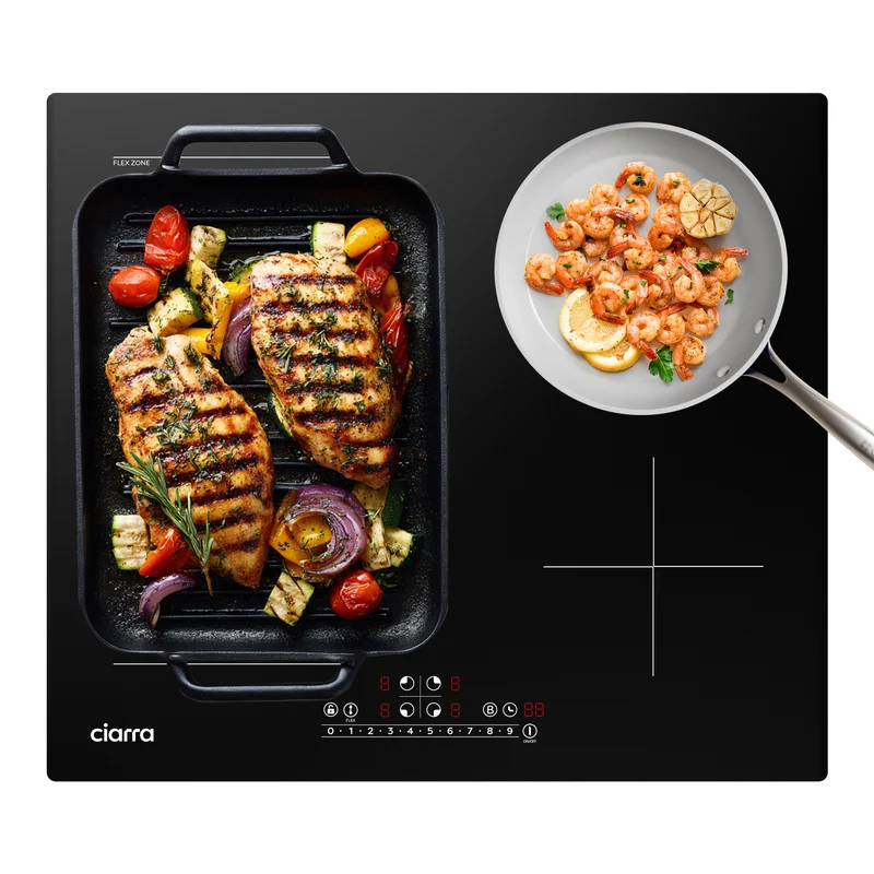 Ciarra 7200W Plaque à Induction 4 Feux 1 FlexZone Boosters | CBBIH4BF