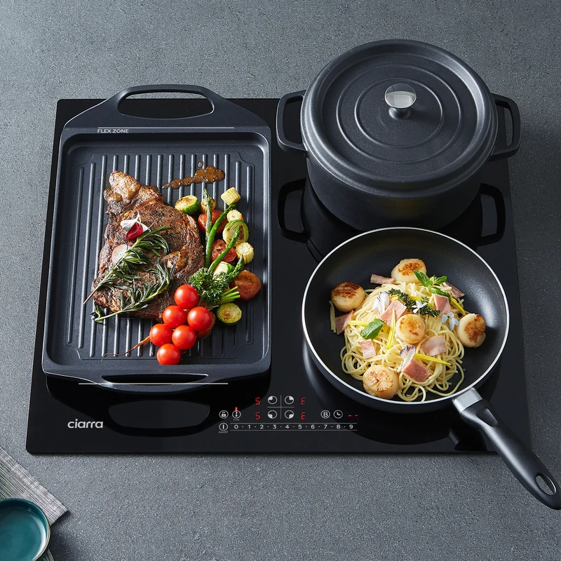 Ciarra 7200W Plaque à Induction 4 Feux 1 FlexZone Boosters | CBBIH4BF