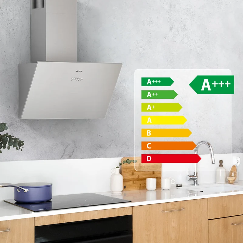 Ciarra Set Moderne 60cm : Hotte Murale + Plaque à Induction 4 Zones