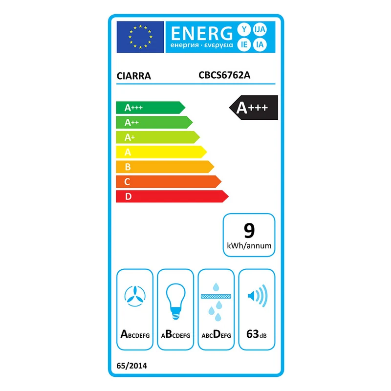 Ciarra Set Moderne 60cm : Hotte Murale + Plaque à Induction 4 Zones