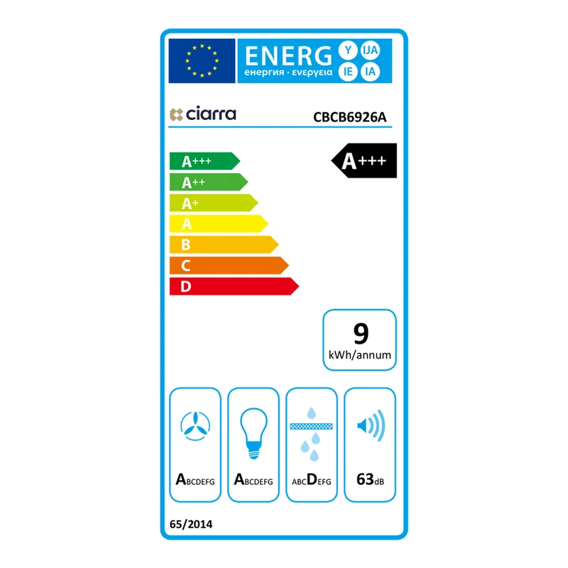 Ciarra Set Compact 60cm : Hotte Encastrée + Plaque à Induction 3 Zones