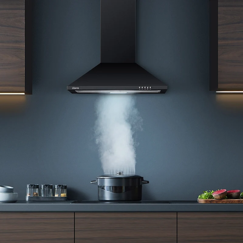 Ciarra Set Classique 60cm : Hotte Murale + Plaque à Induction 4 Zones