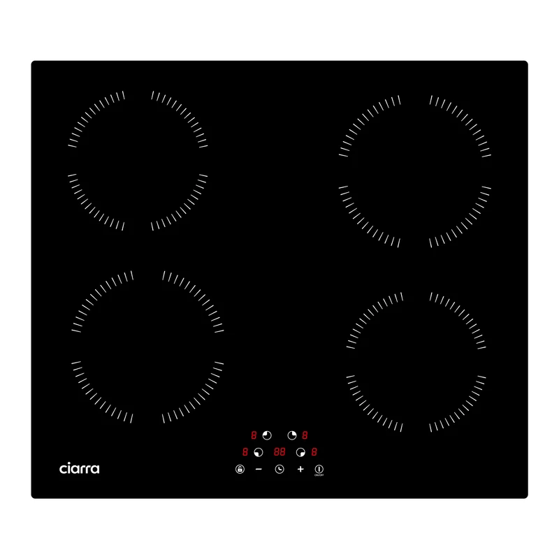 Ciarra Set Classique 60cm : Hotte Murale + Plaque à Induction 4 Zones