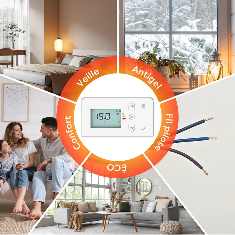 Ciarra Radiateur Électrique Connecté WiFi 1000W-2000W – Inertie Sèche Céramique & Film Aluminium, Économique