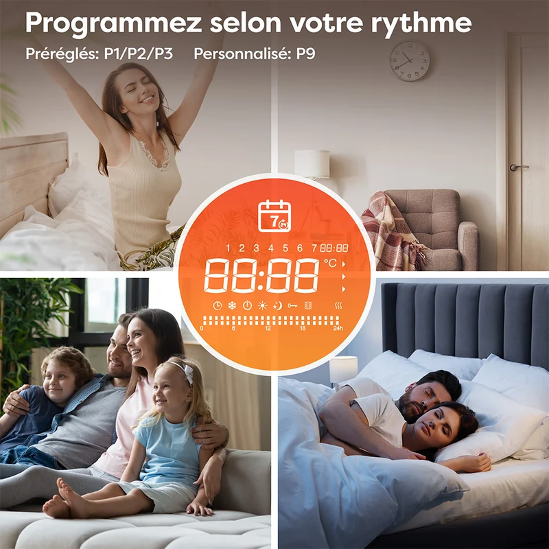 Ciarra Radiateur Électrique Connecté WiFi 1000W-2000W – Inertie Sèche Céramique & Film Aluminium, Économique