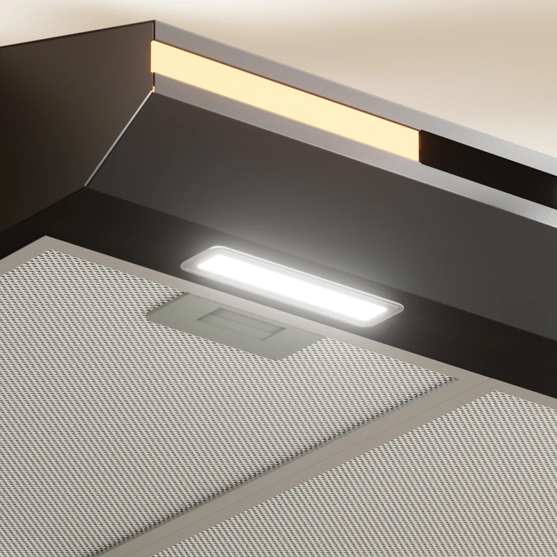 Ciarra Hotte Aspirante Sous Meuble 60cm Slim | Commande Tactile, Éclairage LED, Filtre à Charbon CBCB6921-OW