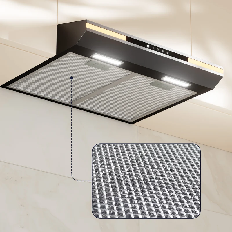 Ciarra Hotte Aspirante Sous Meuble 60cm Slim | Commande Tactile, Éclairage LED, Filtre à Charbon CBCB6921-OW