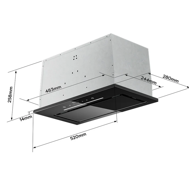 Ciarra 52cm Hotte Encastrable Contrôle par Geste & Tactile, Silencieuse CBCB5931A-OW