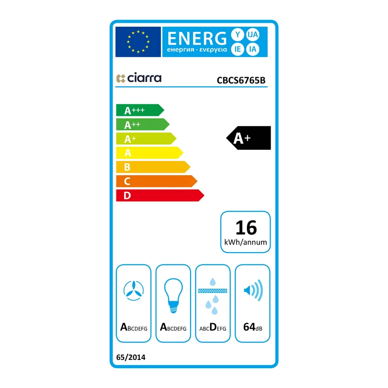 Ciarra Hotte Aspirante Blanche Hotte Murale Inclinée Decorative 60cm avec Commandes Tactiles et Éclairage LED CBCS6765B-OW