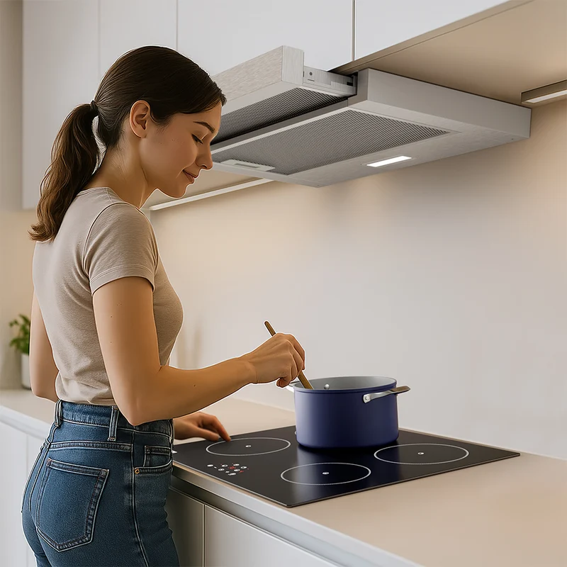 Ciarra Hotte Télescopique 60cm Encastrable Classe A+, Tactile, LED CBCS6909A-OW