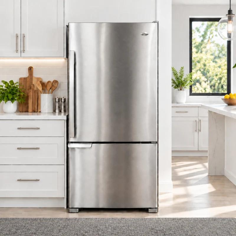 Amana 30'' Réfrigérateur Congélateur Inférieur - Inox - Reconditionné