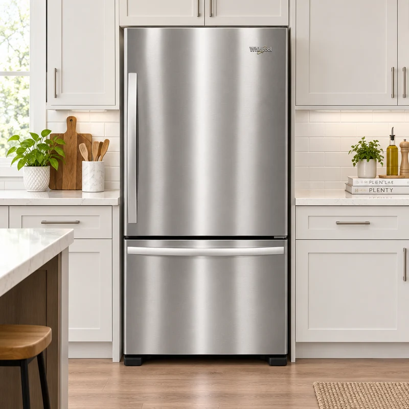 Whirlpool 30'' Réfrigérateur Congélateur Inférieur- Inox - Reconditionné