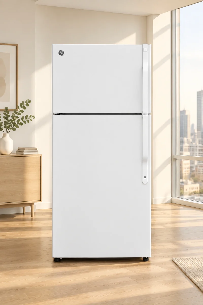 GE 28'' Réfrigérateur Congélateur Supérieur - Blanc - Reconditionné